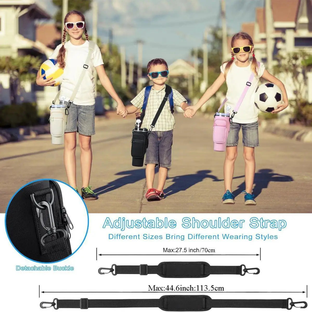 40oz Water Bottle Carrier Bag Pouch Cover for Thermos Water Bottle Holder Adjustable Shoulder Strap Mug Cover Peaceful Pleasures Health and Wellness