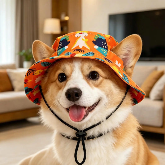 Adjustable Dog Sun Hat with Ear Holes – Breathable, UV Cover Dog Sun Hat Oasis Select