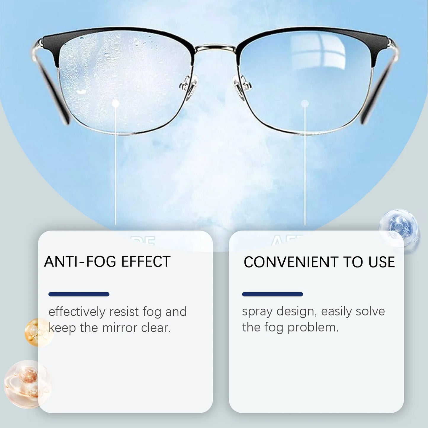 Anti-Fog Eyeglass Cleaning Spray | Lens Cleaner & Defogger