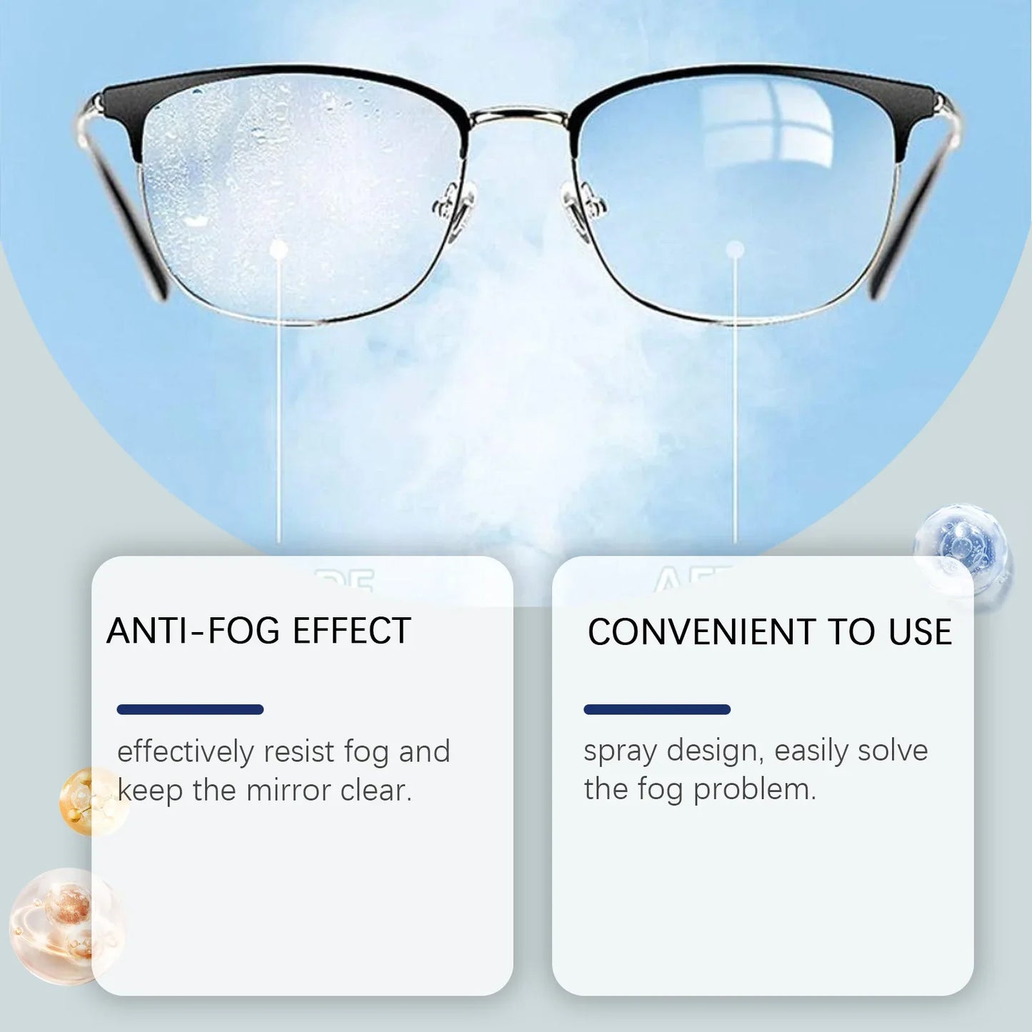 Jue-Fish Anti-Fog Eyeglass Cleaning Spray – 20ml Lens Cleaner