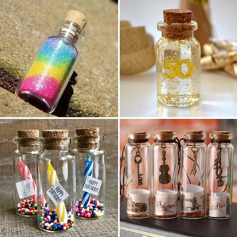 10-Pack Mini Glass Bottles with Cork Stoppers | Spell Jars & Vials