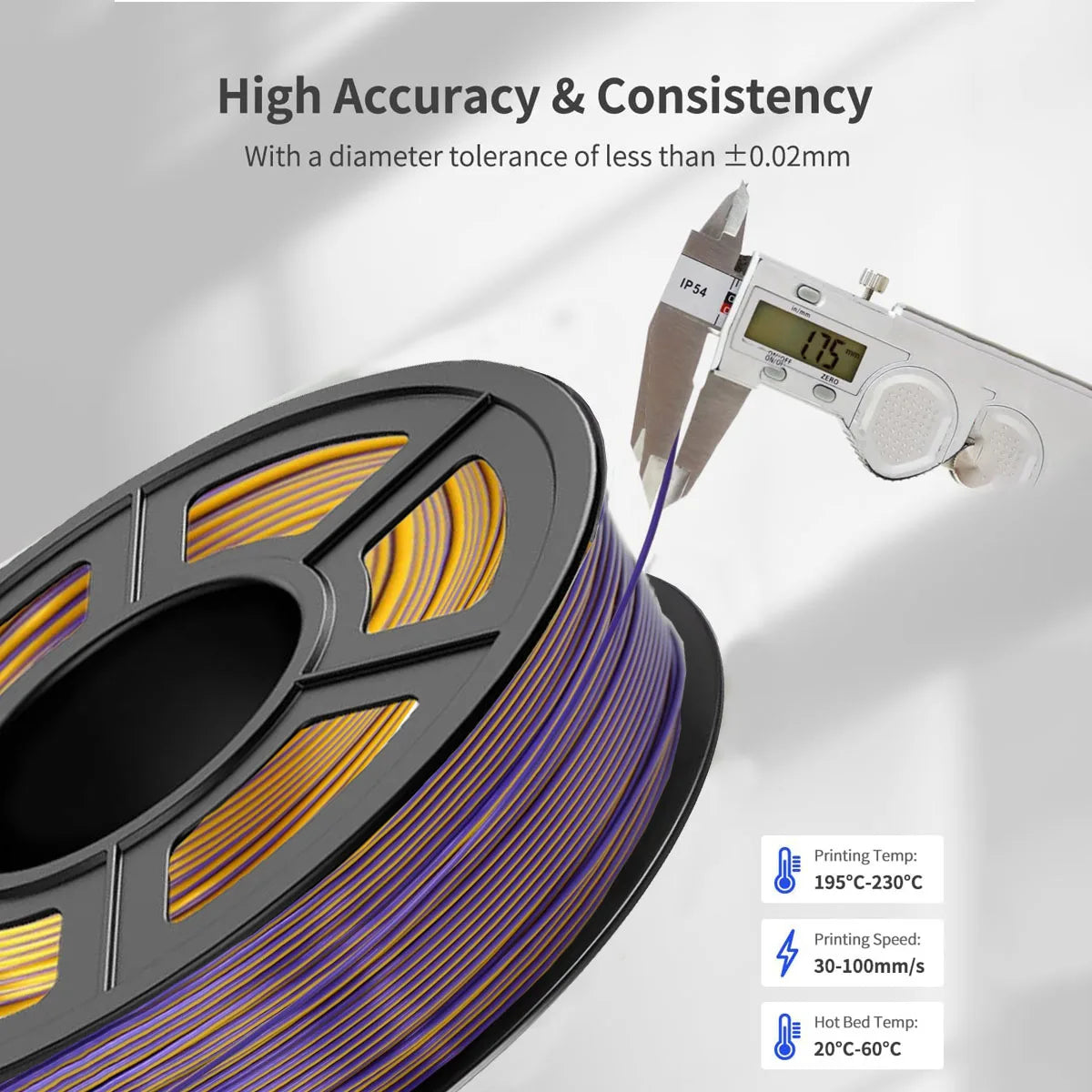 Silk PLA Filament 1.75mm Dual Color Metal Shine | FDM 3D Printer
