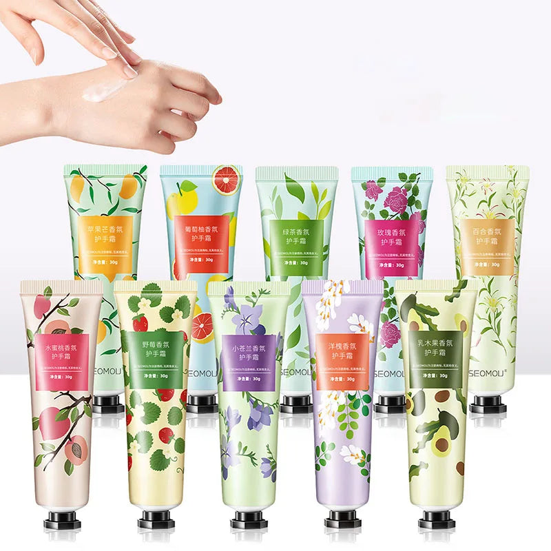 10-Piece Fruity Floral Hand Cream Set – Moisturizing & Nourishing
