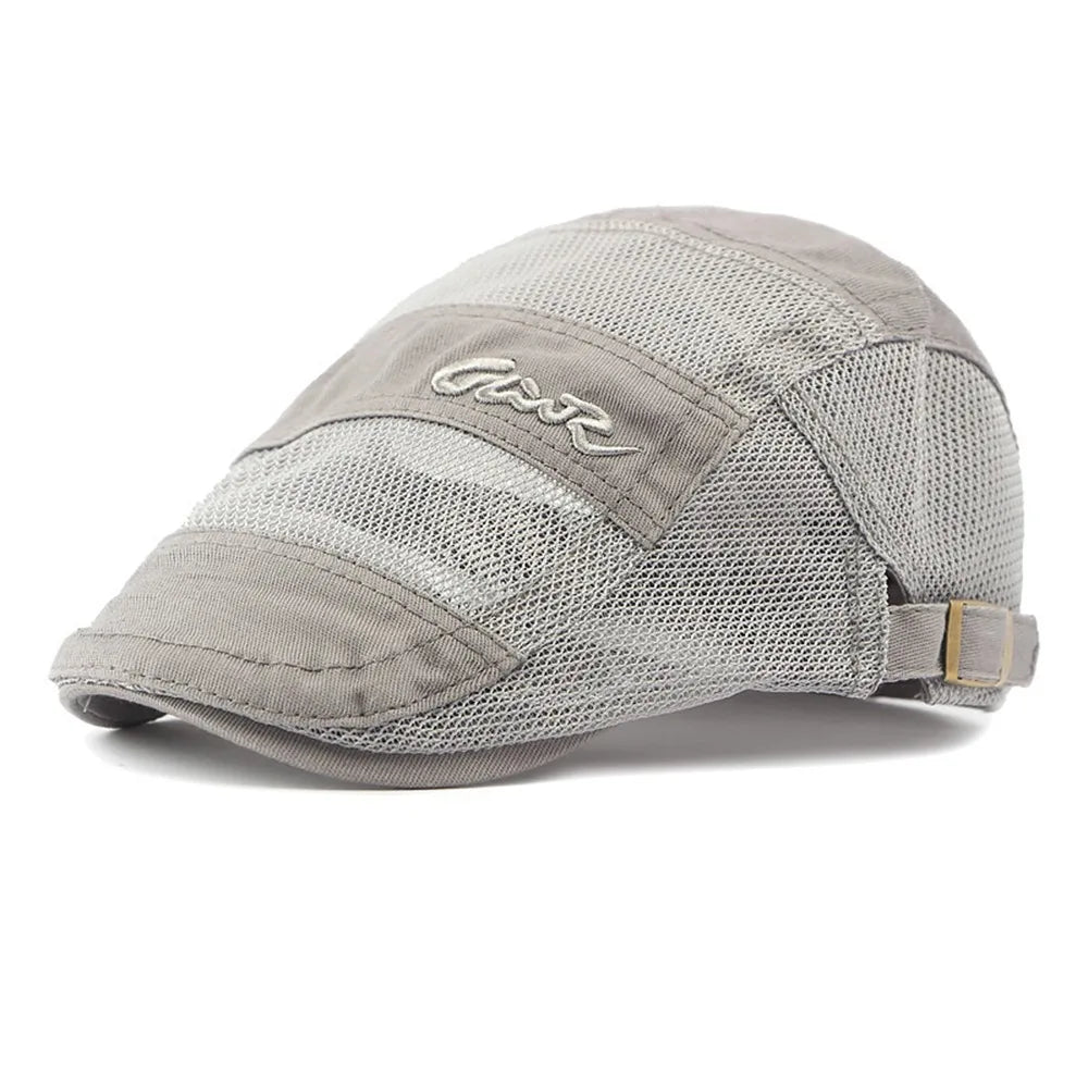 Vintage Mesh Beret Hat – Breathable Cotton Sun Hat, Unisex
