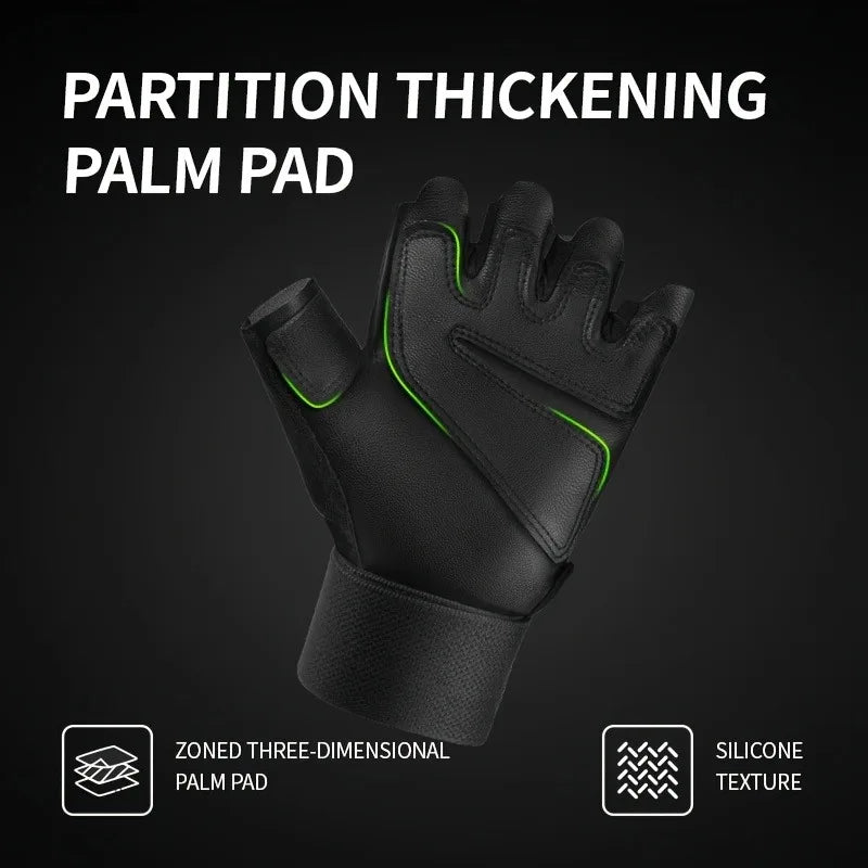 Half-Finger Workout Gym Gloves with Wrist Support & Anti-Slip Grip, Adjustable Hook-and-Loop Closure, PinkBlackPinkPink - Breath Peaceful Pleasures Health and Wellness