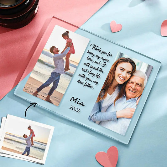 Custom Acrylic Plaque | Personalized Photo & Quote Gift for Mom Dad Personalized Photo Plaque Peaceful Pleasures Health and Wellness