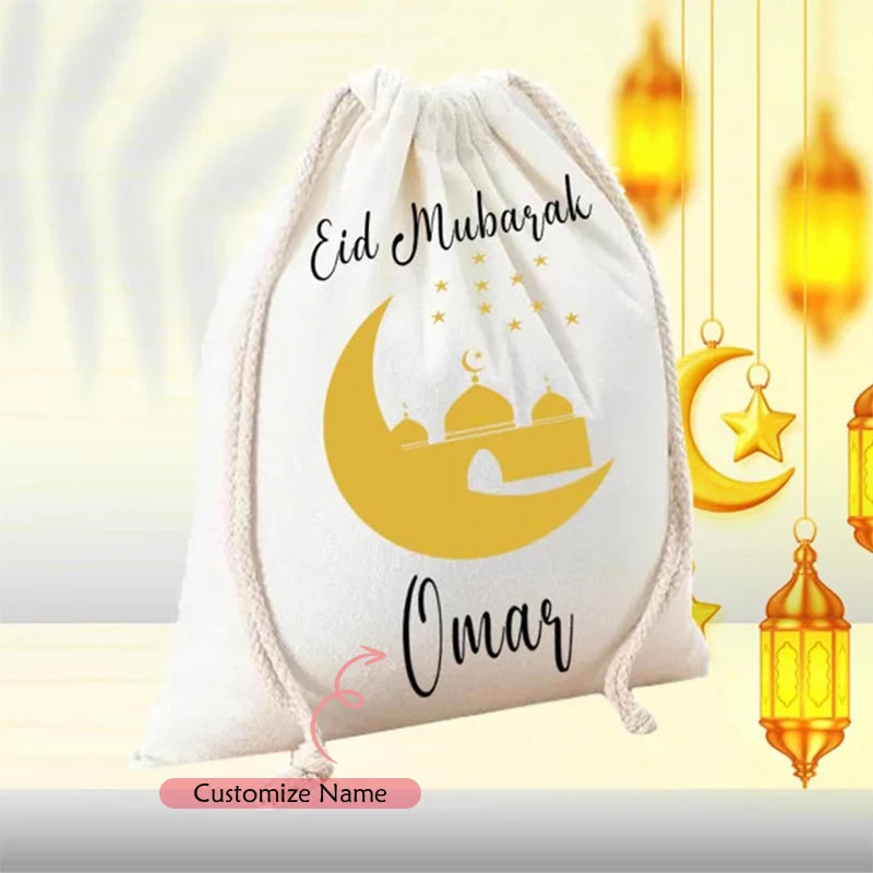 Personalised Eid Mubarak Gift Bag | Moon Stars Ramadan Sack