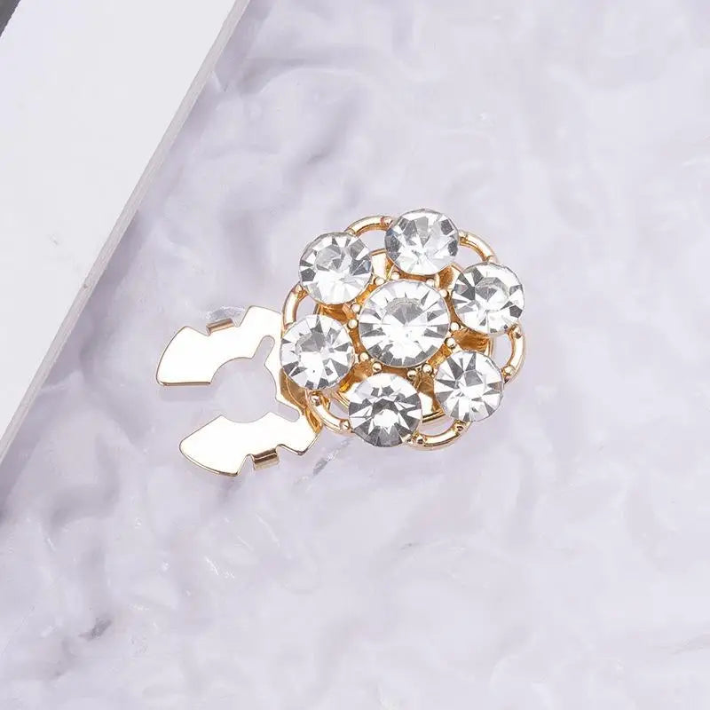 Crystal Pearl Clip-On Button Covers | DIY Shirt & Blouse Decor