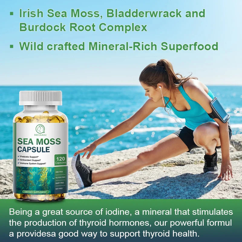 Beworths Sea Moss Capsules – Immune & Thyroid Support 120ct