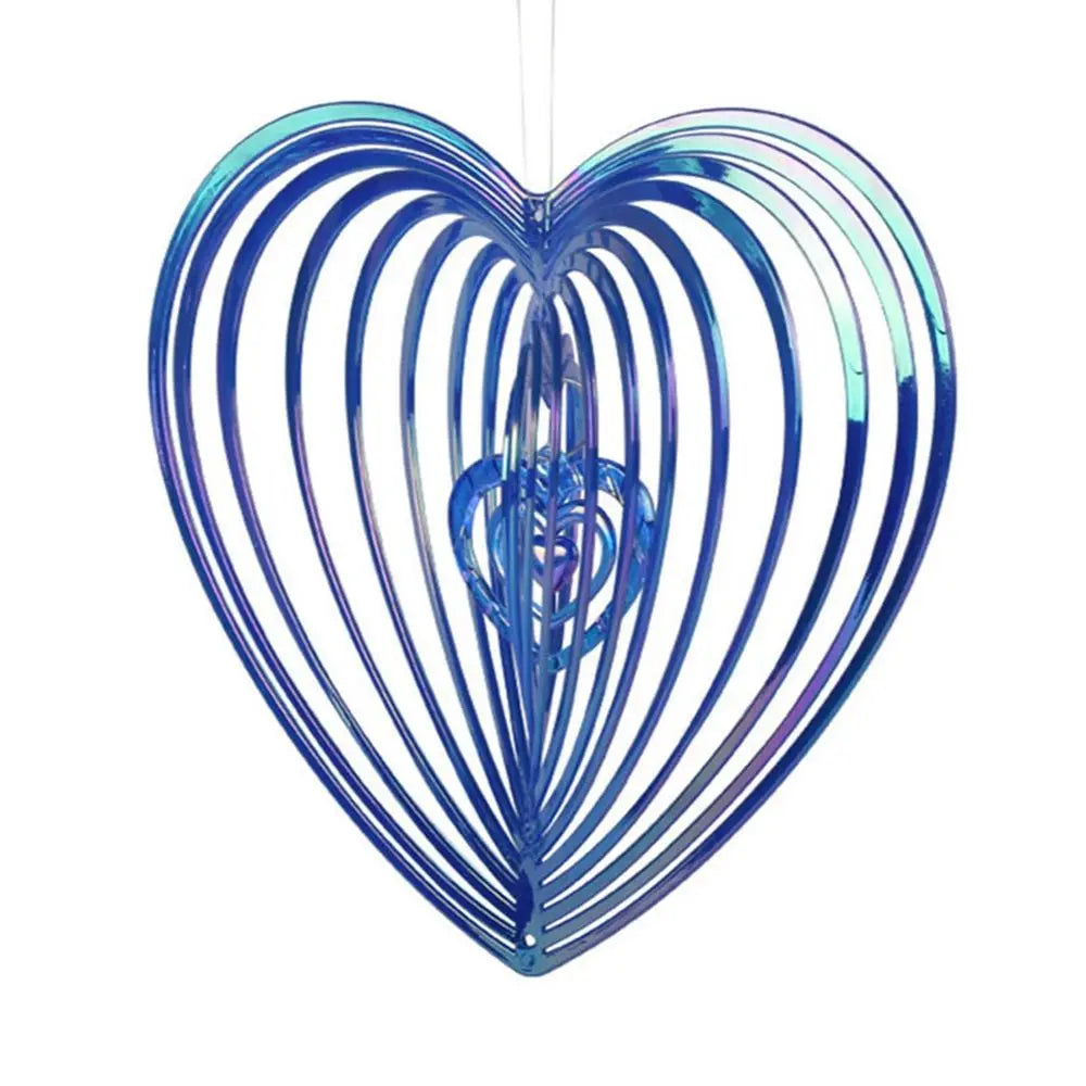 Heart-Shaped Wind Spinner Bird Repeller | Garden Hanging Decor