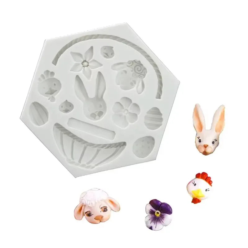Easter Rabbit Handmade Mold 3D Silicone Egg Flower Fondant Chocolate