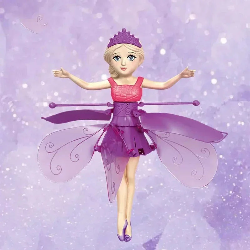 USB Rechargeable Gesture Luminous Aircraft Girls Toy Hand Sensor Magical Flying Pixie Toy Infrared Sensor Flying Doll Kid Gifts Peaceful Pleasures Health and Wellness purple