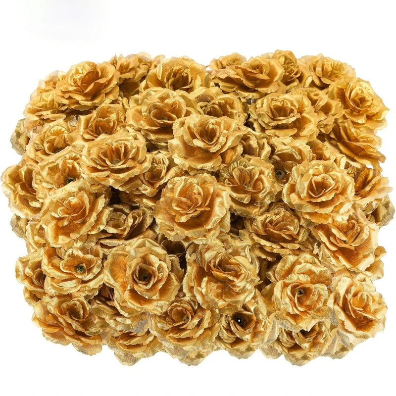 Artificial Silk Rose Flower Heads 25/50pcs – Wedding & Decor