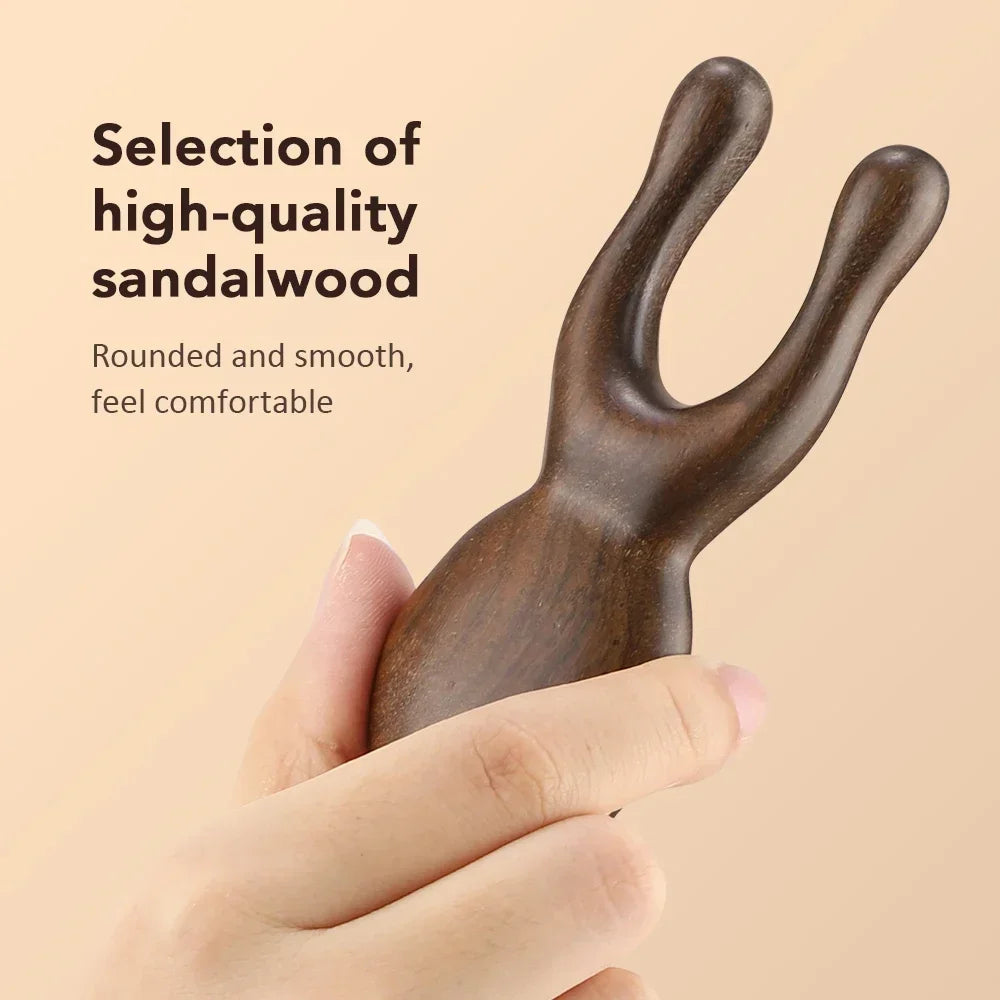Sandalwood Gua Sha Nose Face Massage Stick – Wooden Tool