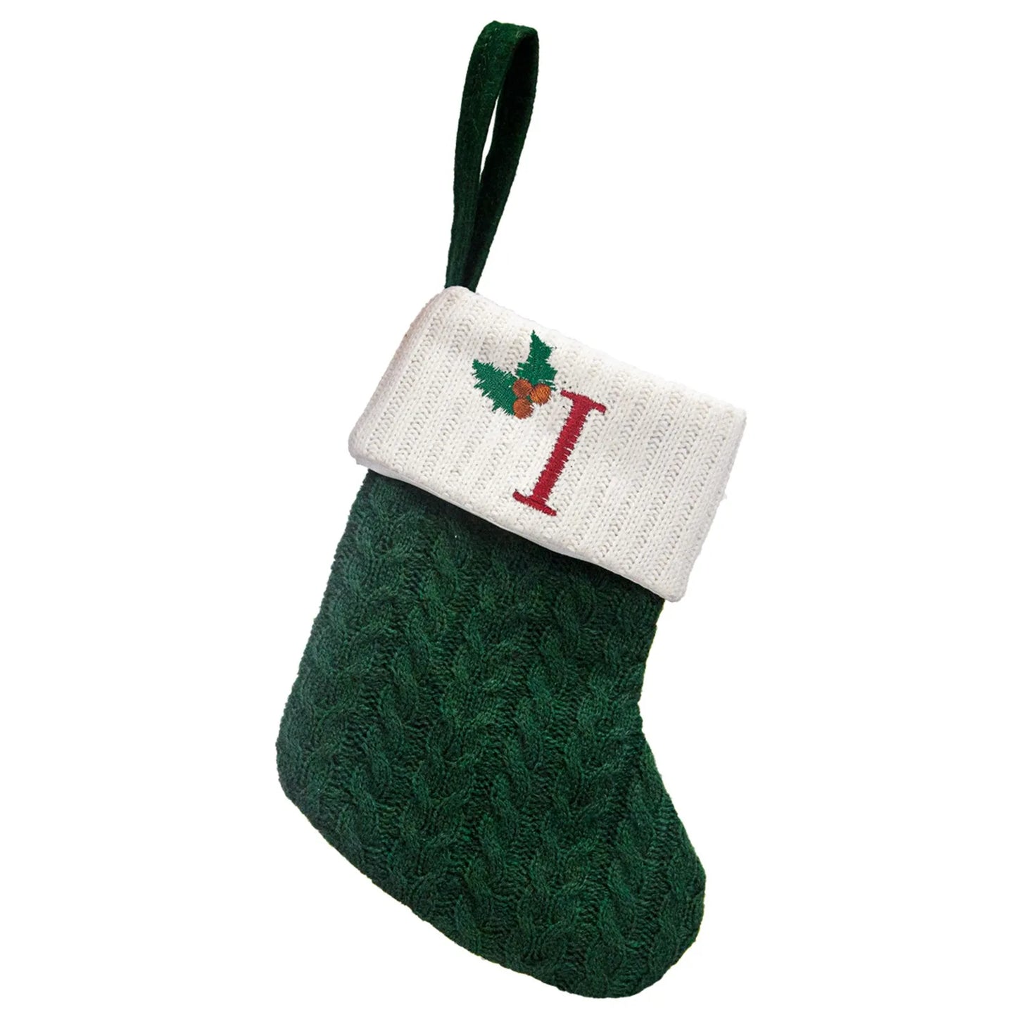 Embroidered Knit Christmas Stocking | Festive Holiday Décor