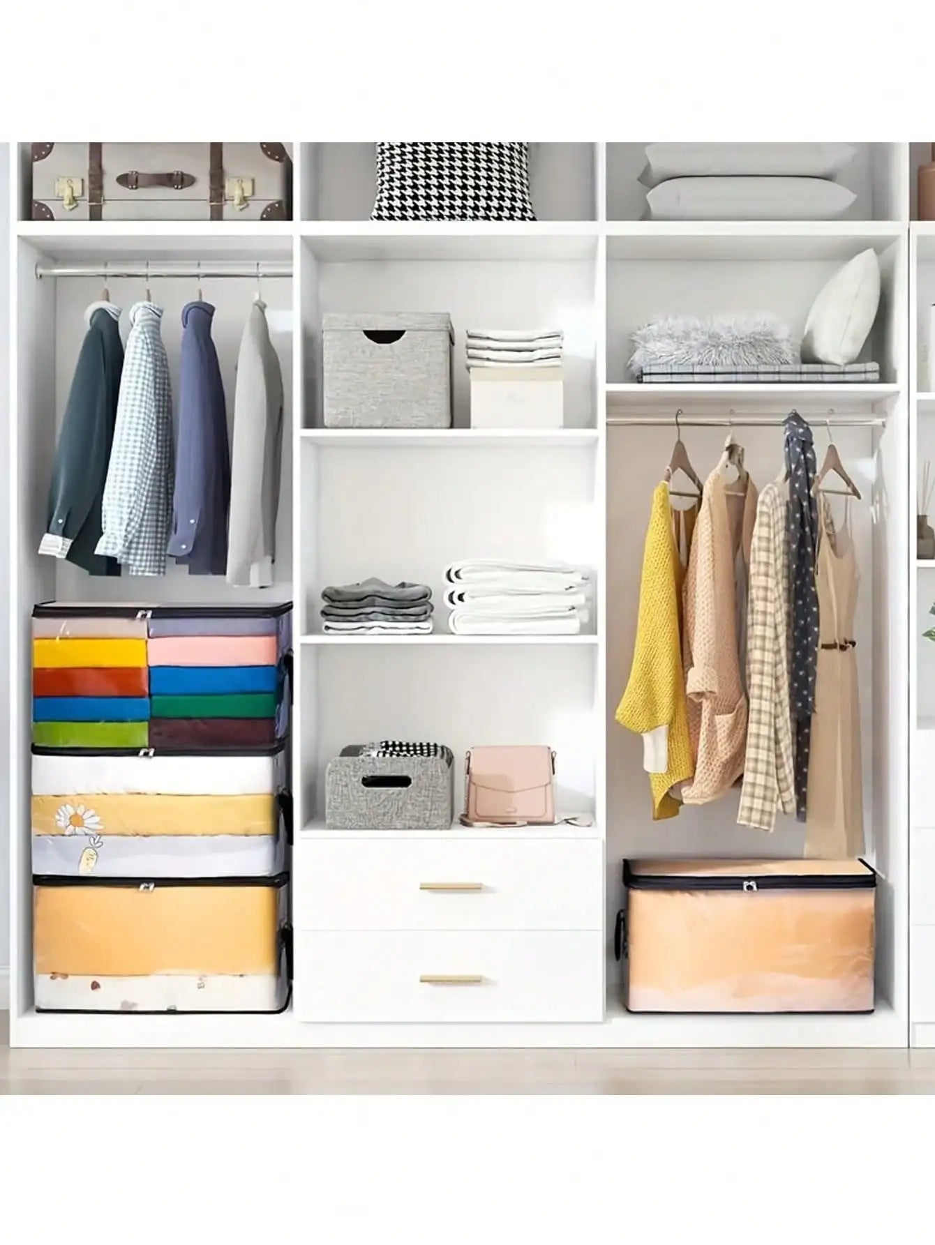 Clear Zippered Storage Bags for Blankets, Clothes & Bedding