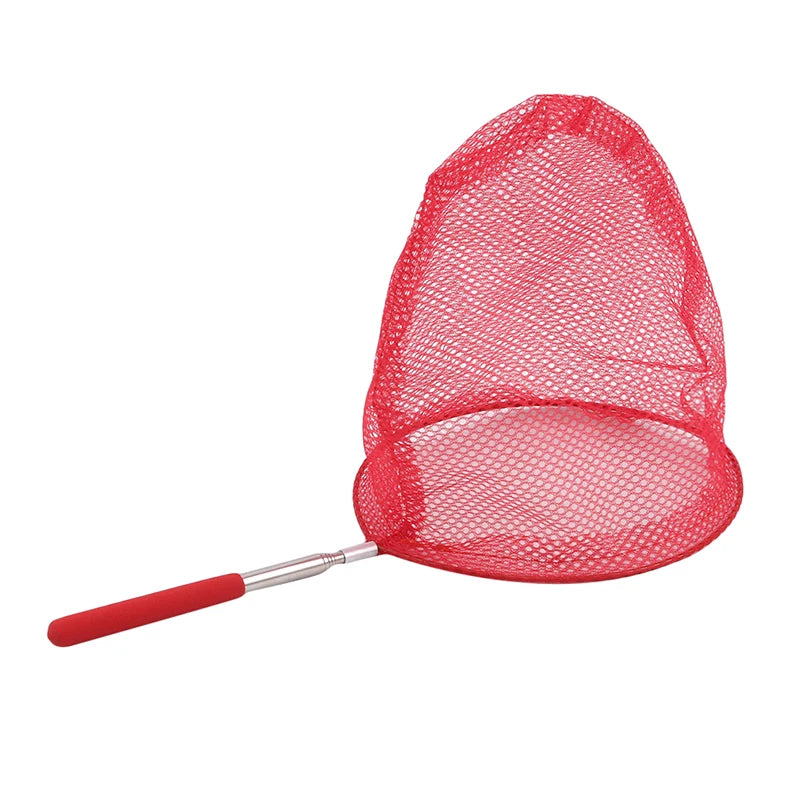 Retractable Fishing Nets Insect Butterfly Dragonfly Net Outdoor Portable Fishing Net Children Fun Game Fishing Toy Peaceful Pleasures Health and Wellness Red