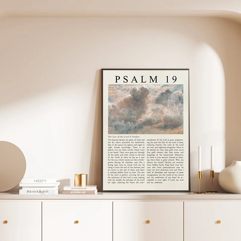 Bible Verse Floral Canvas Wall Art | Christian Scripture Poster