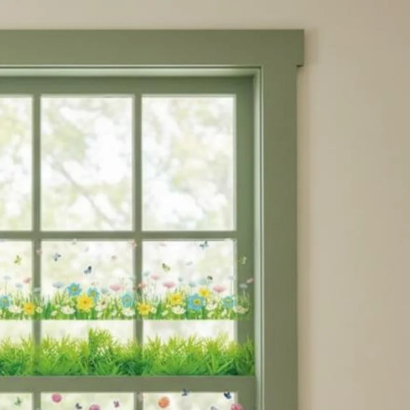 Floral Butterfly Border Wall Sticker – Removable PVC Decal