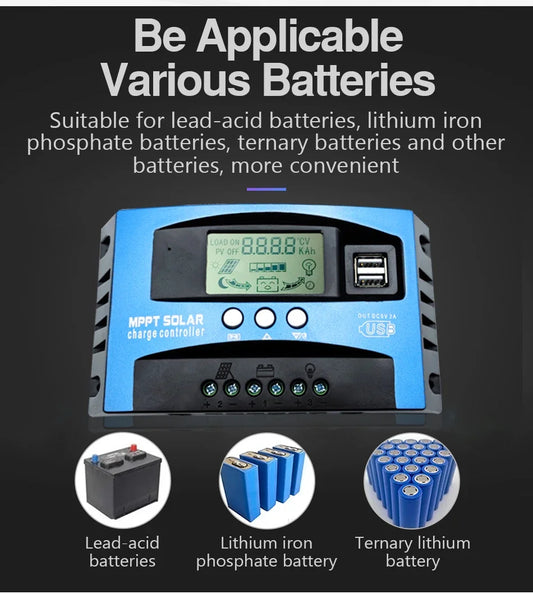 Solar Charge Controller MPPT 30A 50A 80A 100A LCD Display 12V 24V AUTO Dual USB Solar Charge And Discharge Controller Peaceful Pleasures Health and Wellness