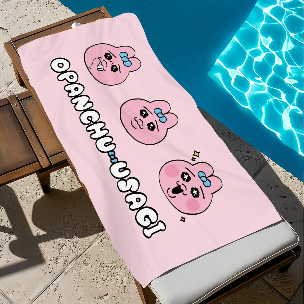 Anime Rabbit Quick-Dry Beach Towel | Soft Pool & Travel Towel Quick-Dry Beach Towel Peaceful Pleasures Health and Wellness z9 STJ70x140CM