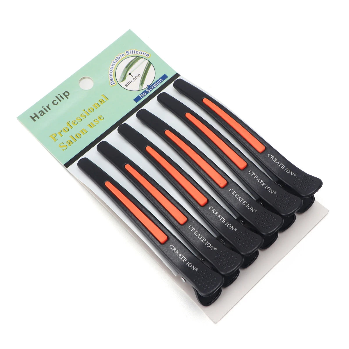 6pcs Hairdressing Traceless Hair Clips Makeup Seamless Clip Barber Haircutting Fixed Tools Salon Styling Hair Barrettes Supplies Peaceful Pleasures Health and Wellness black-orange