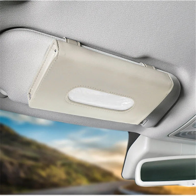 Paper Box Beige Sun Shield Paper Towel Wrapped Car Carrying PU For Auto Interior Supplies Peaceful Pleasures Health and Wellness