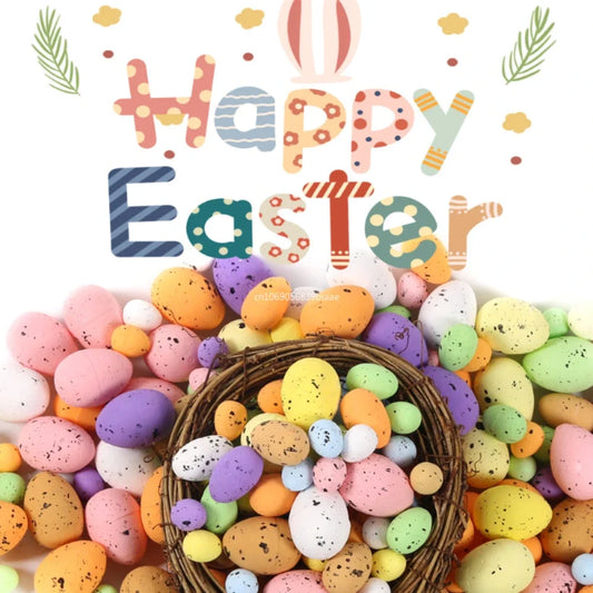 100Pcs Easter Eggs, You Can Make Your Own Mottled Foam Eggs and Egg Wreaths To Decorate The Easter Party 2025 Home Accessories Peaceful Pleasures Health and Wellness