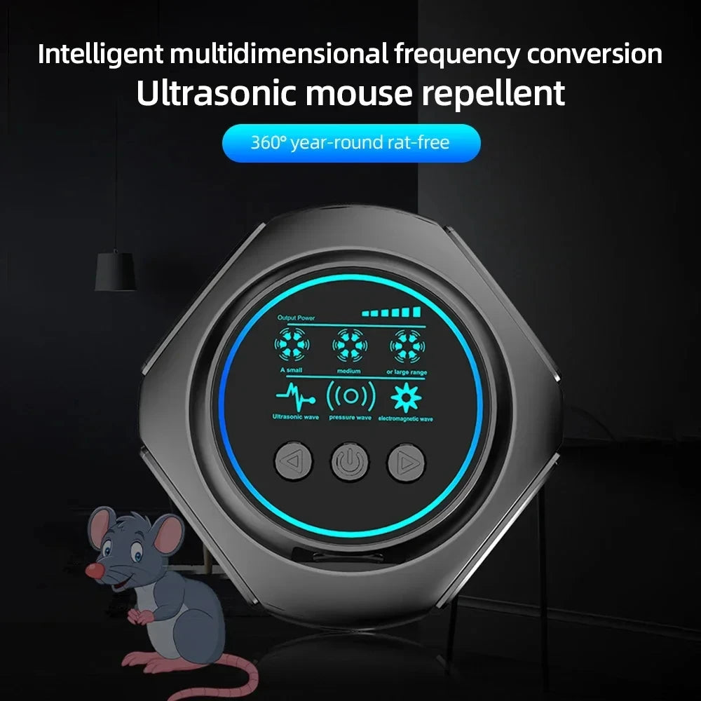 Ultrasonic Rodent Repellent 4-in-1 360 Degree Electronic Repeller Effectively Repel Rats Flies Cockroaches Mosquitoes for Indoor Peaceful Pleasures Health and Wellness