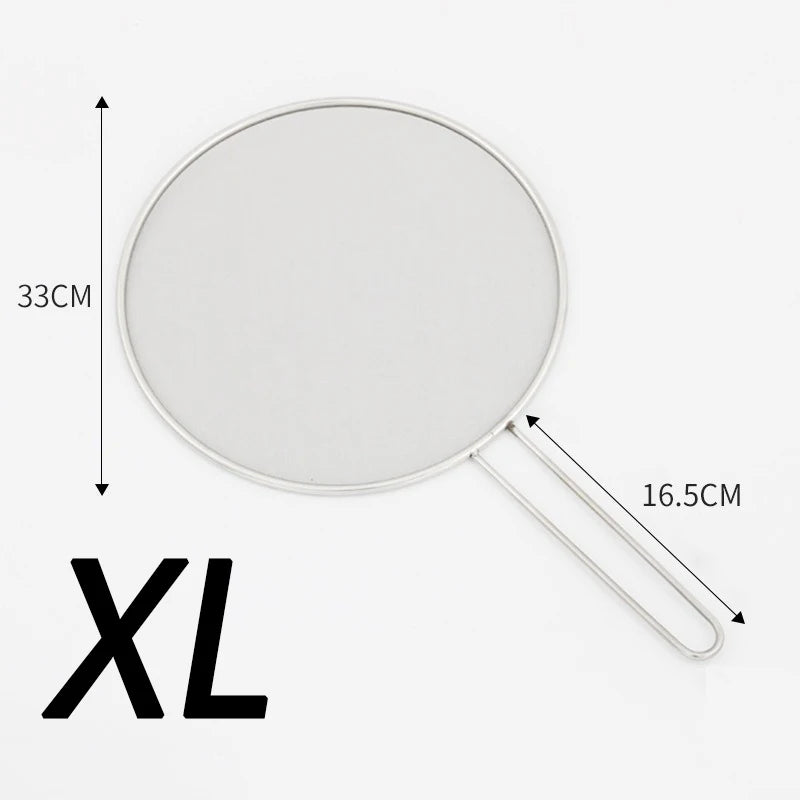 Stainless Steel Oil Proof Mesh Cooking Anti Splatter Split Guard Splatter Proof Oil Cover Mesh Pot Lid Cooking Kitchen Gadget Peaceful Pleasures Health and Wellness 33cm szie
