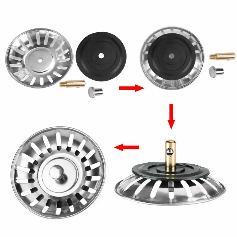 80mm Kitchen Sink Strainer Basket – 2-in-1 Filter & Stopper