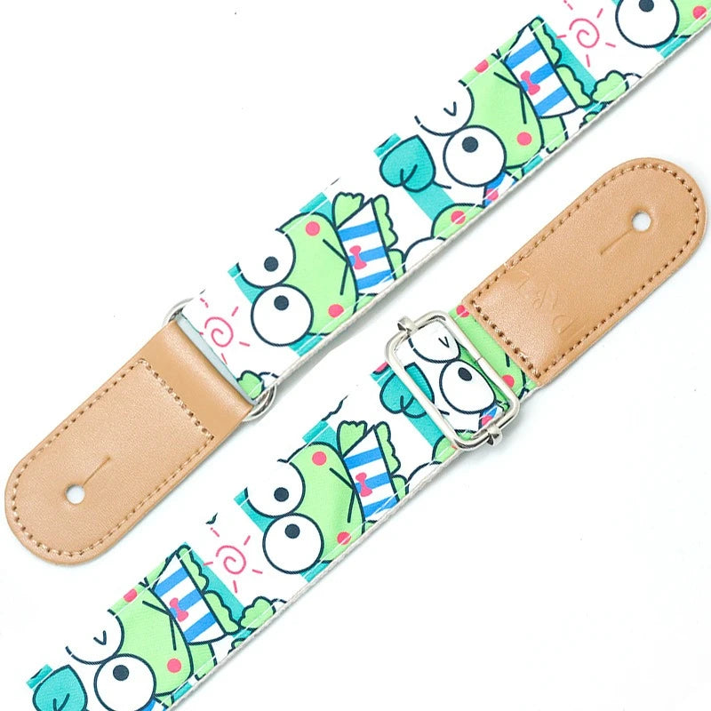 Cute Cartoon Printed Ukulele Strap Adjustable Guitar Belt Shoulder Straps for Ukulele Electric Acoustic Guitar Bass Accessories Peaceful Pleasures Health and Wellness C