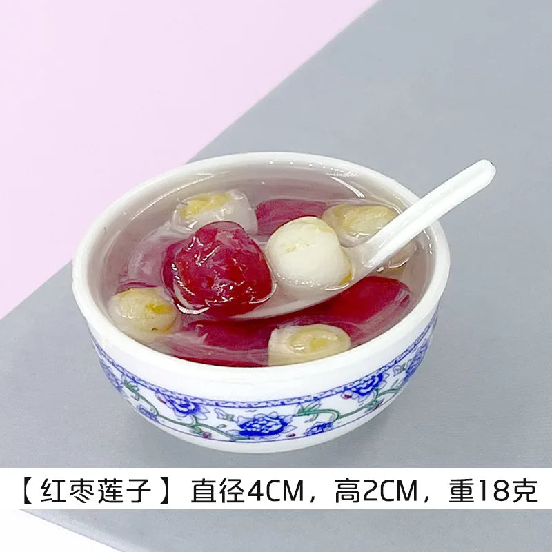 1PCS 4cm Miniature Chinese Desserts Dollhouse Bowl Desserts Food Mini Pretend Food Doll Kitchen Decor Accessories Home Kawaii Peaceful Pleasures Health and Wellness 12