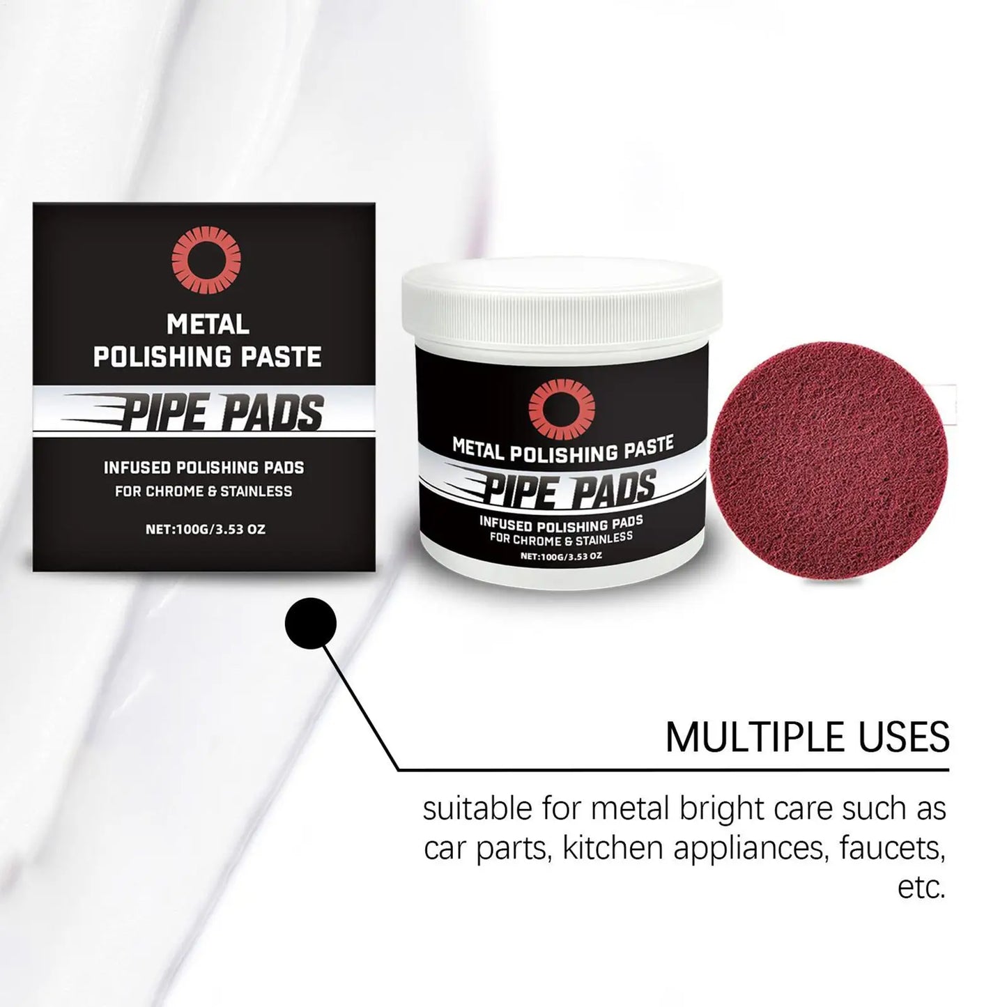 Metal Polishing Paste – Chrome, Aluminum & Stainless Steel Cleaner