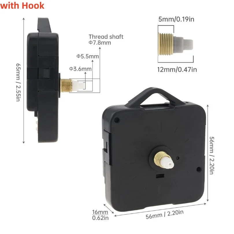 Quartz Battery Operated Silent Wall Clock Movement Mechanisms for DIY / Repair, Clock Parts Replacement Peaceful Pleasures Health and Wellness 12mm JumpingSecond B China Mainland