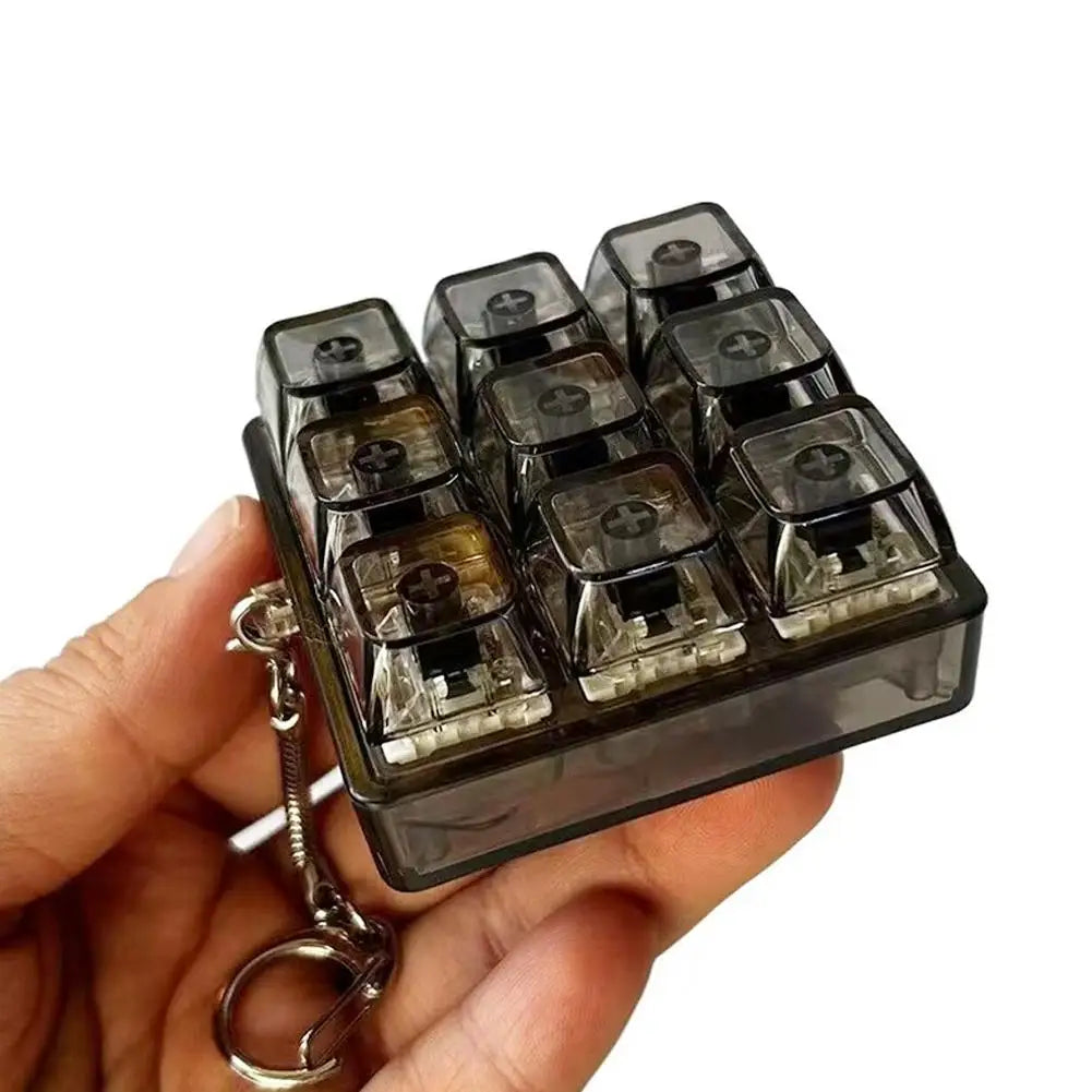 LED Glowing Transparent Switch Tester Keychain Fidget Toy Fingertip Button Stress Relief Clicker Mechanical Keyboard Accessories Peaceful Pleasures Health and Wellness A