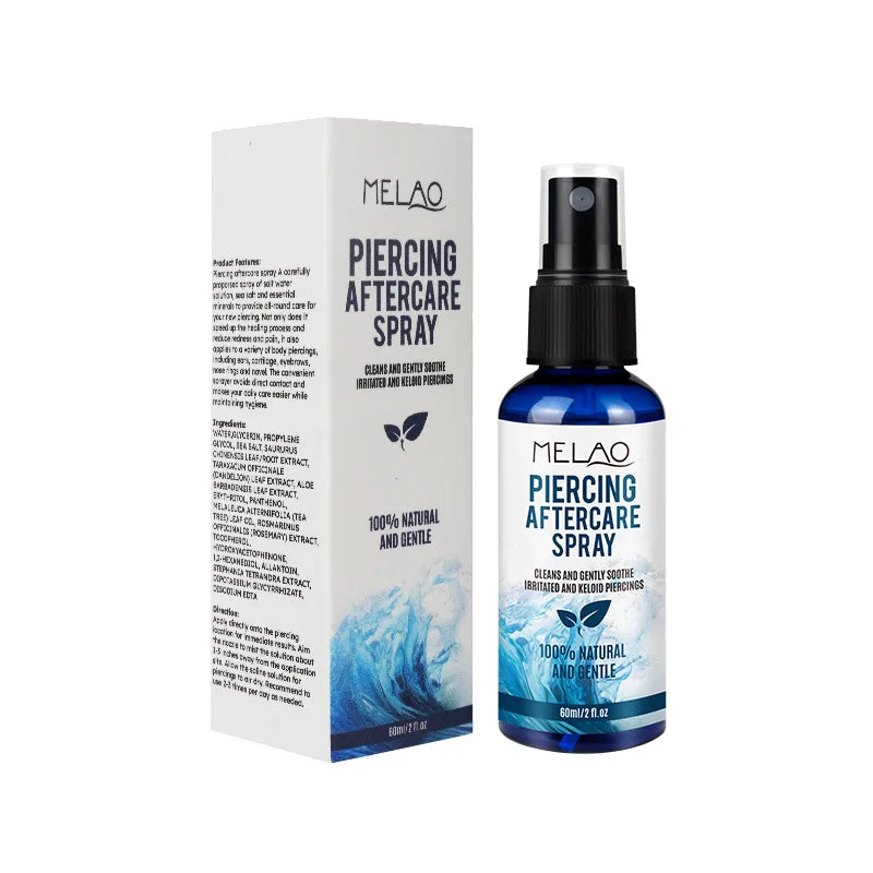 Piercing Aftercare Spray, Saline Spray for Piercings Cleaner for Ear, Belly & Nose - Gently Cleanses - Soothing & Gentle Peaceful Pleasures Health and Wellness 60mlx1 piece