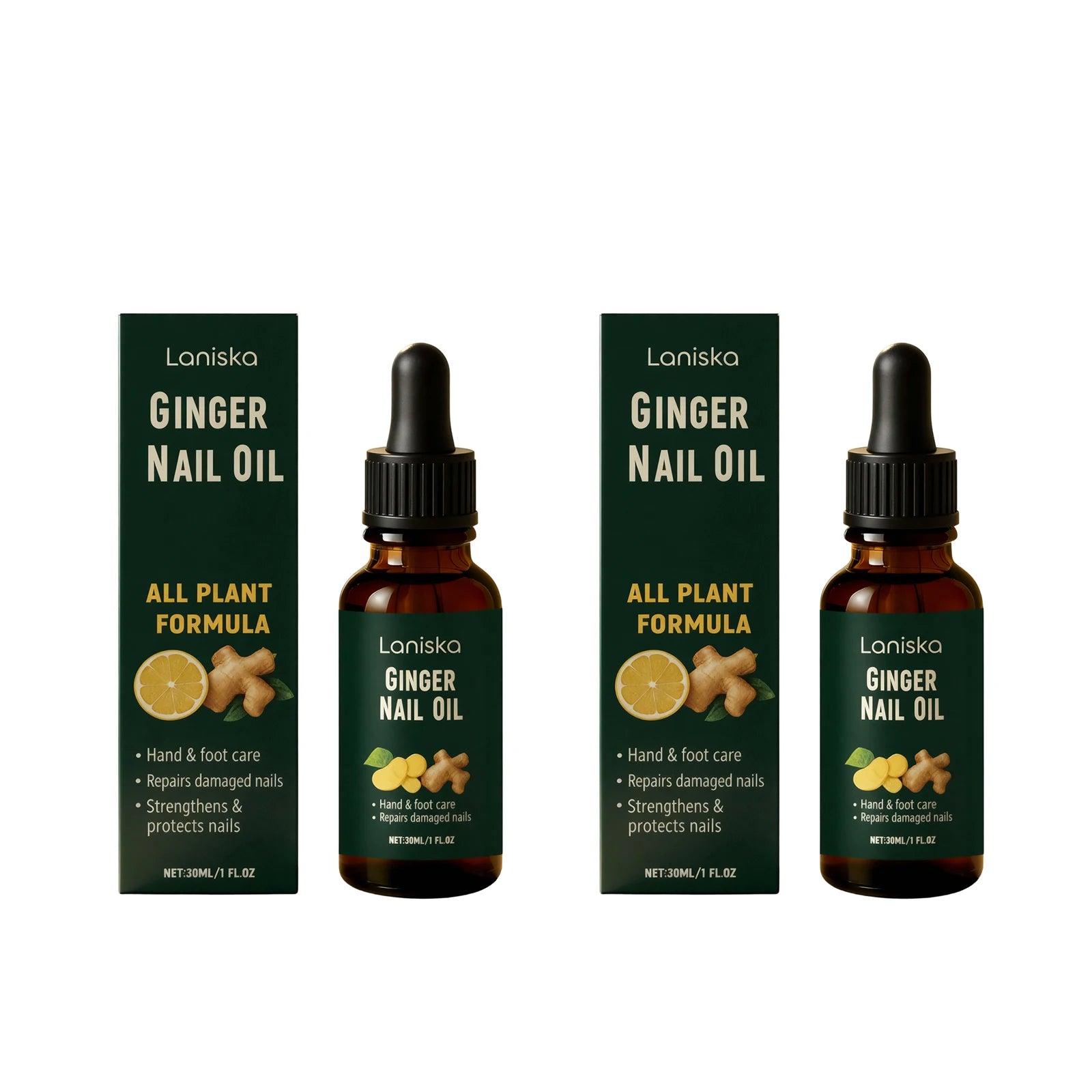 Ginger Nail Oil Fungus Treatment Repair Brittle Damaged Nails Anti Breakage Paronychia Onychomycosis Toe Nail Fungus Care Liquid Peaceful Pleasures Health and Wellness 60ml boxed