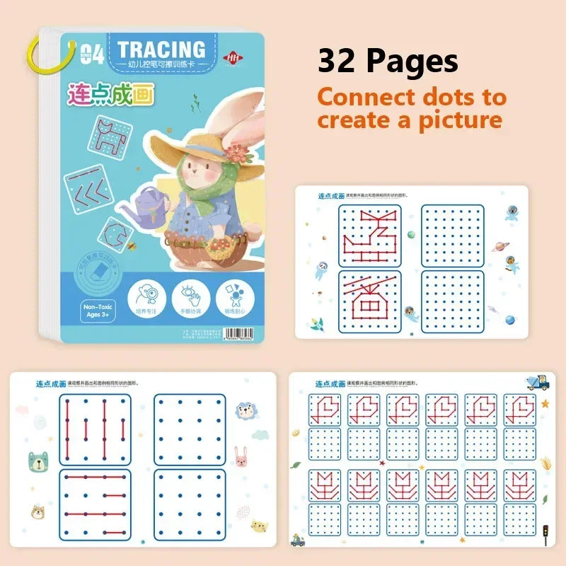 Page 32 Reusable Kids Writing Book Erasable Practice Notebook Ages