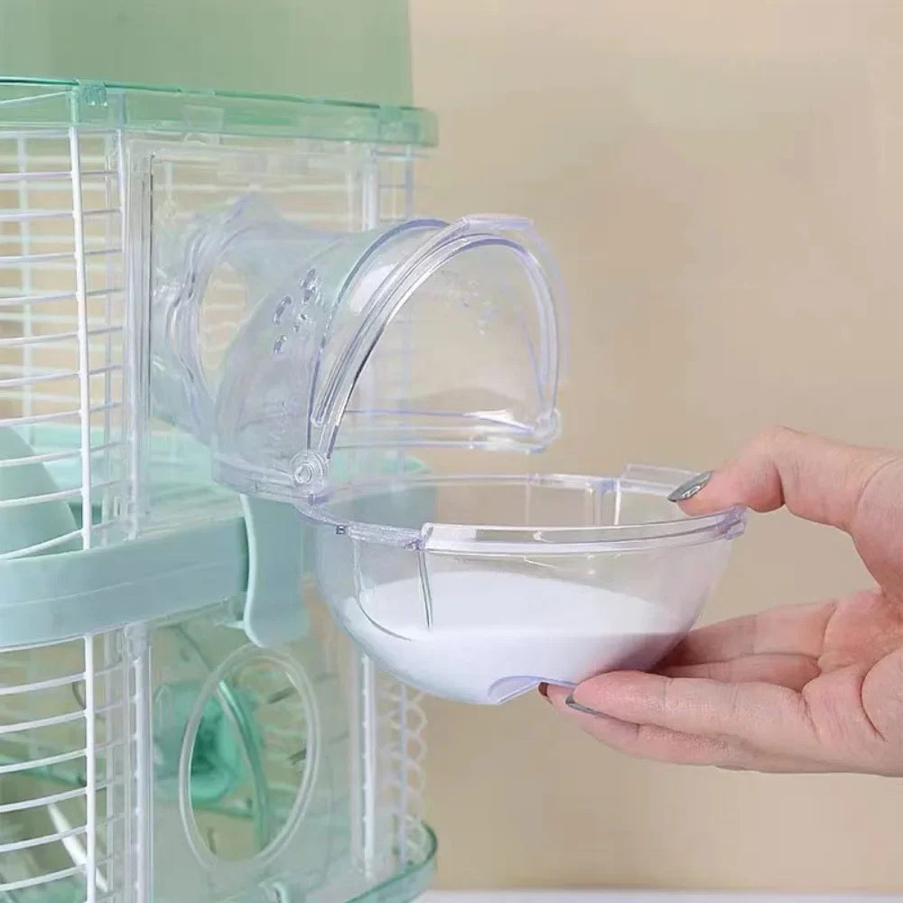 Hamster Sand Bath House – Breathable Plastic Sandbox Villa