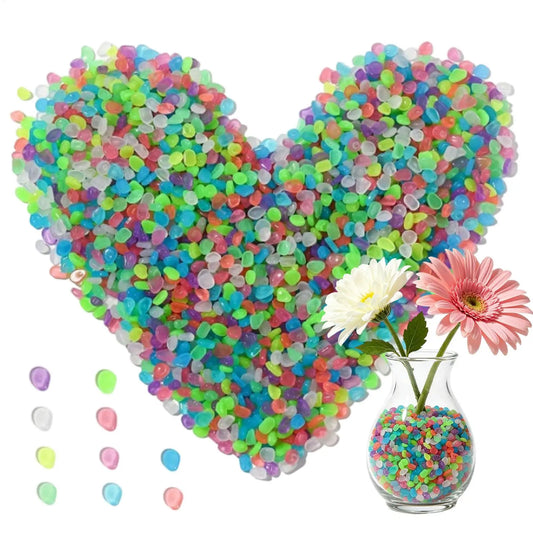 Glow in the Dark Stones 1000pcs – Luminous Garden & Aquarium Rocks Luminous Decorative Stones Peaceful Pleasures Health and Wellness