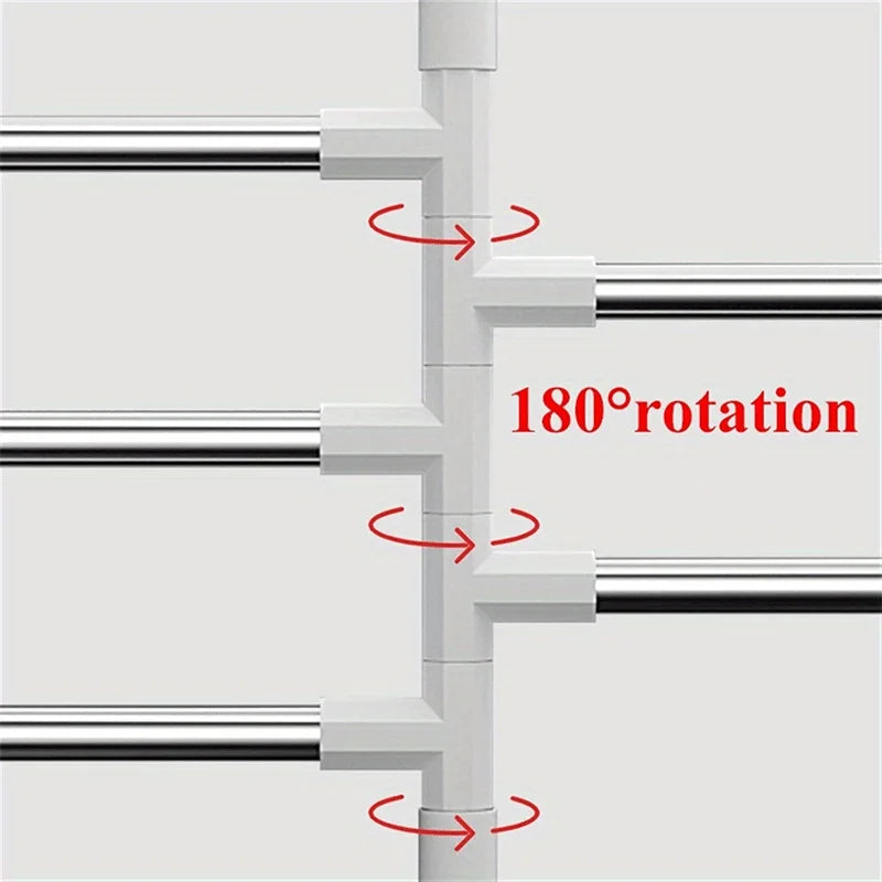 5-Bar Swing Arm Towel Rack | Wall Mounted Space-Saving Holder