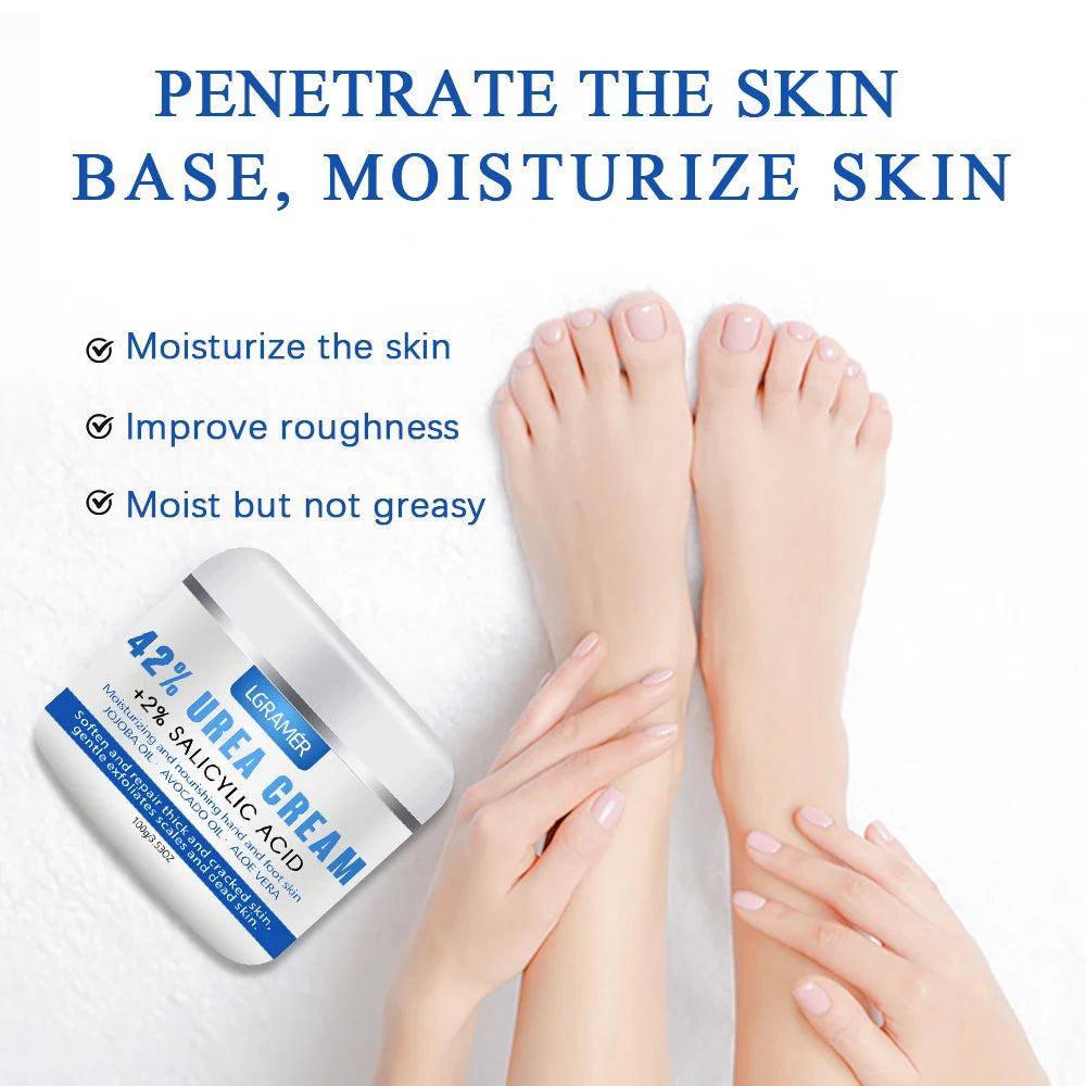 Urea Hand 42% and Foot Cream Softens Moisturizes Skin Relieves Dryness Repairs Cracks Exfoliates Deeply Penetrates Foot Cream Peaceful Pleasures Health and Wellness