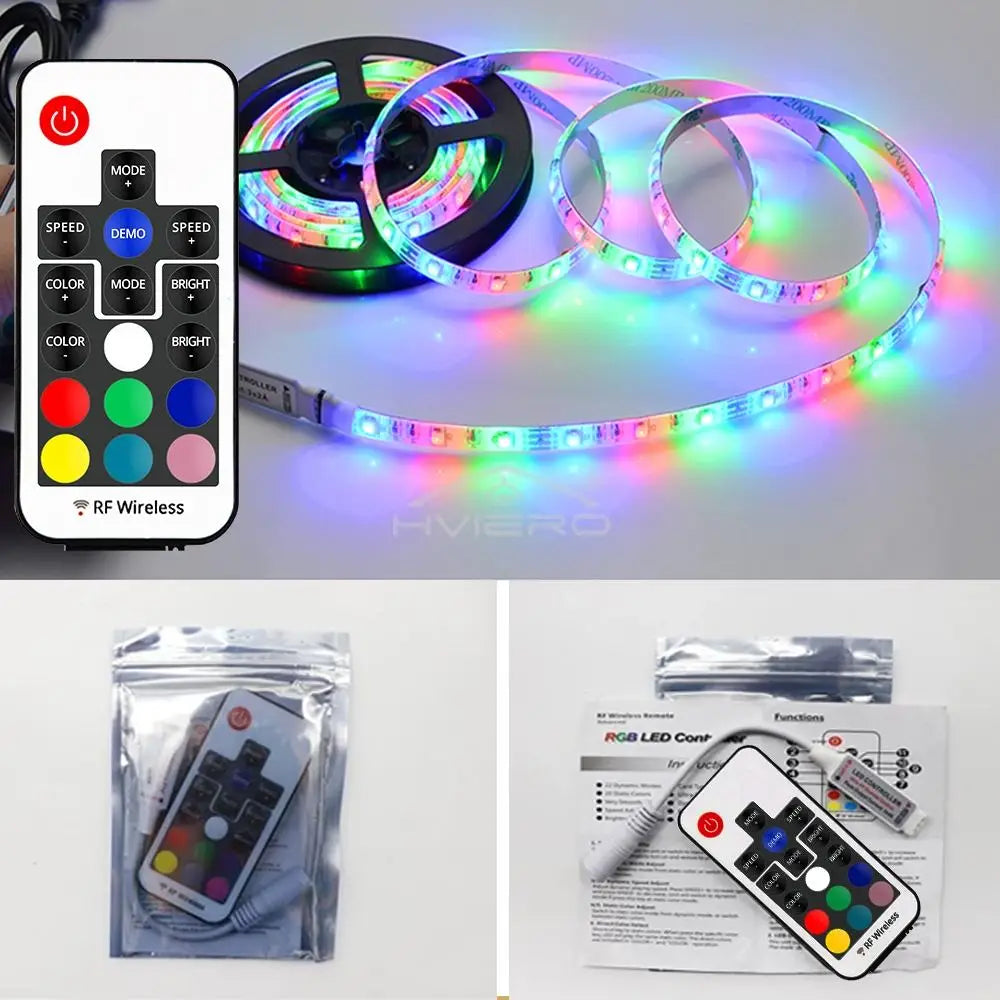 RF 17-Key RGB LED Strip Controller DC 5–24V Wireless Dimmer