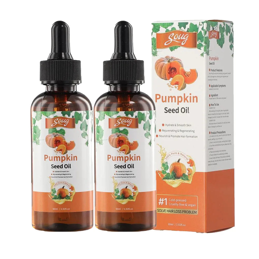 1/2/3Pcs Hair Care Serum Pumpkin Seed Essential Oil Nourishing Hair Enhancer Thicker Improve Split Hair Rough Hair Care Peaceful Pleasures Health and Wellness 2pcs