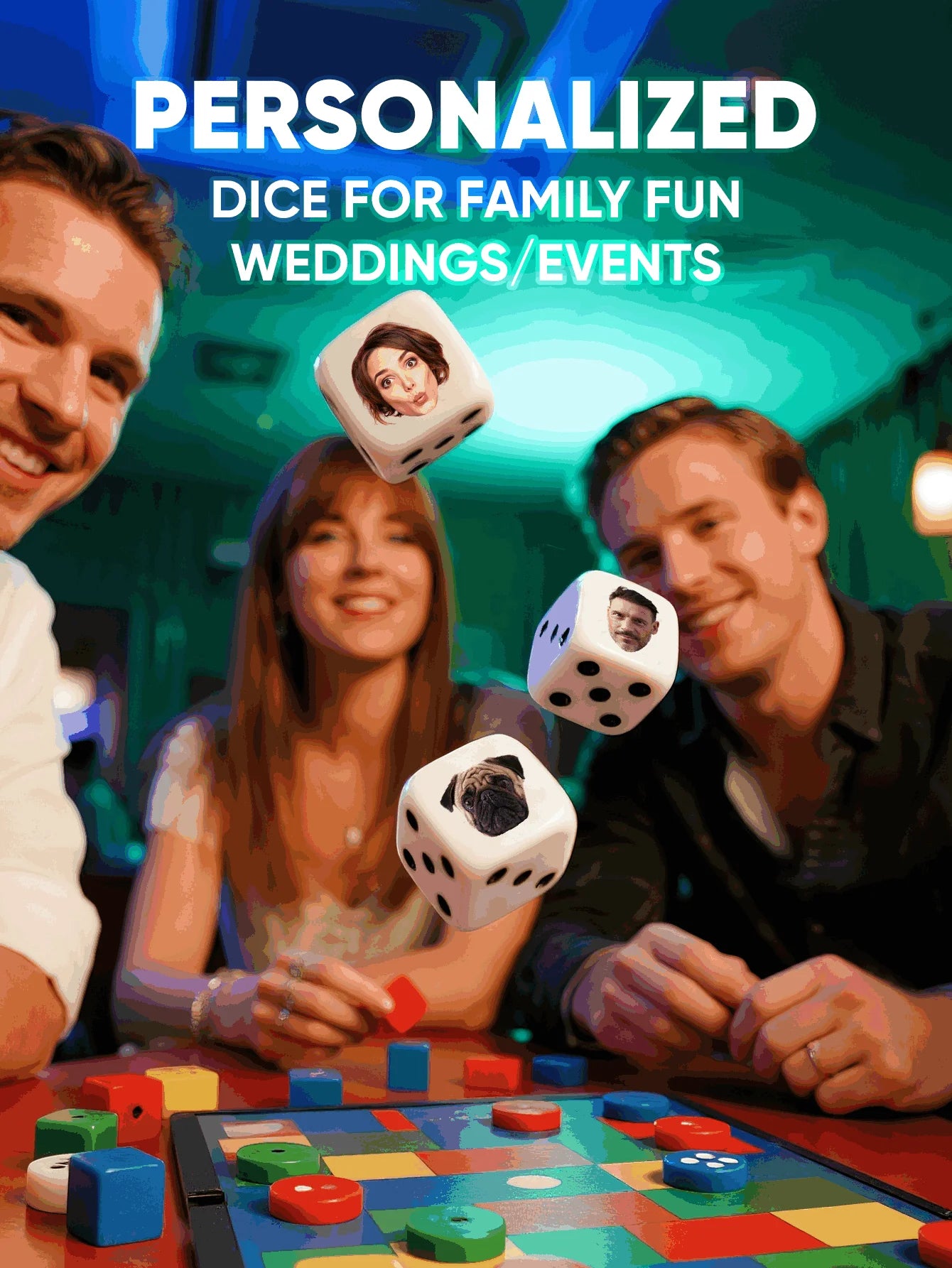 Custom Face Dice Personalized Face Dice Funny Game Dice Party Gift Wedding Favor Couple Family Friends Peaceful Pleasures Health and Wellness