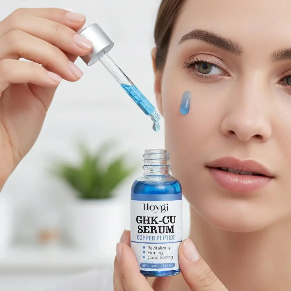 30ML GHK-Cu Peptide Serum Non-Greasy for Repair Brighten Skin Tone, Copper Peptide Facial Serum Deep Moisturizing Firming Skin Peaceful Pleasures Health and Wellness