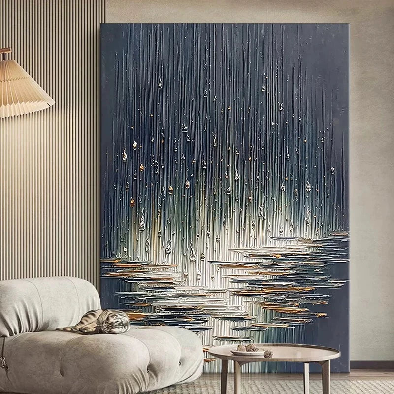 Hand Painted Abstract Water Drop Oil Painting | Canvas Wall Art Oil Painting Art Peaceful Pleasures Health and Wellness
