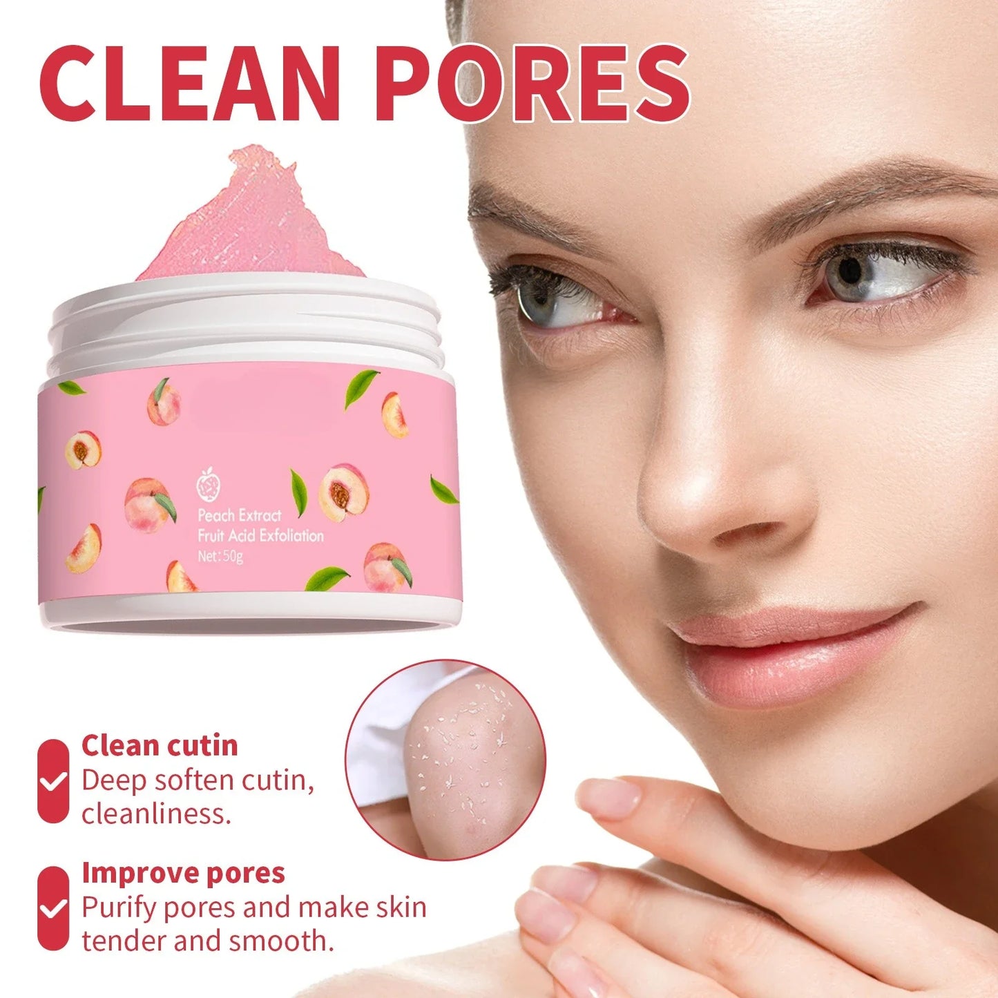 BIOAOUA Peach Face Scrub 140g – Exfoliate & Soften Skin