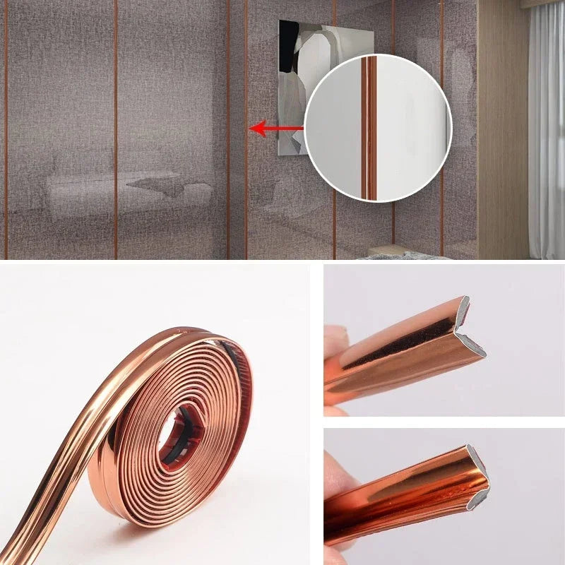 Peel & Stick Mirror Wall Trim Strips | Corner Molding Decor